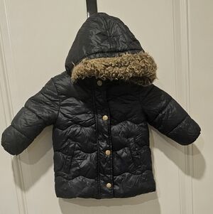 Old Navy Black Jacket with White Fleece